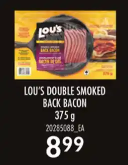 Loblaws LOU'S DOUBLE SMOKED BACK BACON, 375 g offer