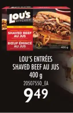Loblaws LOU'S ENTRÉES SHAVED BEEF AU JUS, 400 G offer