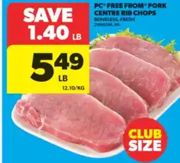 Real Canadian Superstore PC FREE FROM PORK CENTRE RIB CHOPS offer