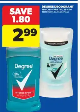 Real Canadian Superstore DEGREE DEODORANT, 48-85 G offer