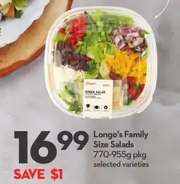 Longo's Family Size Salads offer