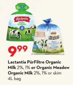 Longo's PūrFiltre Organic Milk offer