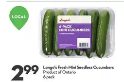 Longo's Fresh Mini Seedless Cucumbers offer
