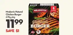 Longo's Mrakovic Natural Chicken Burger offer