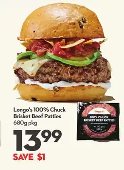 Longo's Longo's 100% Chuck Brisket Beef Patties offer