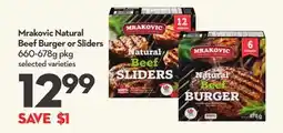 Longo's Mrakovic Natural Beef Burger or Sliders offer