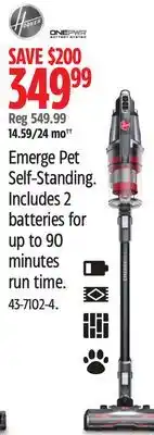 Canadian Tire HOOVER Emerge Pet Self-Standing offer