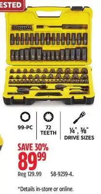 Canadian Tire Stanley Black Chrome Socket Sets offer