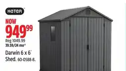 Canadian Tire Keter Darwin 6 x 6' Shed offer