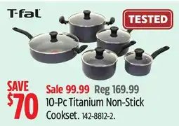 Canadian Tire T-fal 10-Pc Titanium Non-Stick Cookset offer