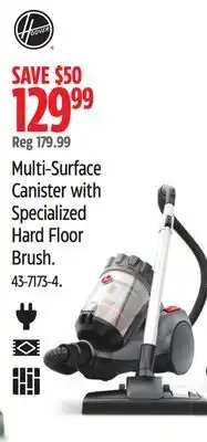 Canadian Tire HOOVER Reg 179.99 Multi-Surface Canister with Specialized Hard Floor Brush offer