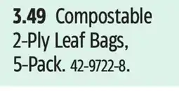 Canadian Tire Compostable 2-Ply Leaf Bags, 5-Pack offer