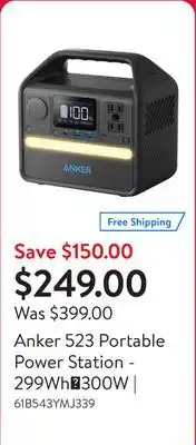 Walmart Anker 523 Portable Power Station - 299Wh｜300W | offer