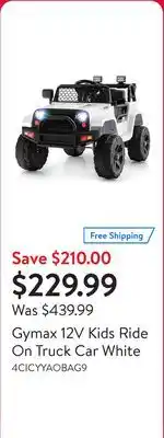Walmart Gymax 12V Kids Ride On Truck Car White offer