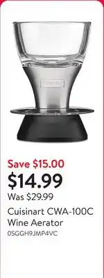 Walmart Cuisinart CWA-100C Wine Aerator offer
