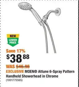 Home Depot EXCLUSIVE MOEN Attune 6-Spray Pattern Handheld Showerhead in Chrome offer