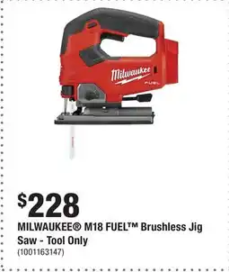 Home Depot MILWAUKEE M18 FUEL Brushless Jig Saw - Tool Only offer