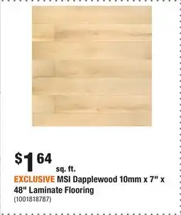 Home Depot EXCLUSIVE MSI Dapplewood 10mm x 7 x 48 Laminate Flooring offer