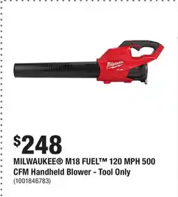 Home Depot MILWAUKEE M18 FUEL 120 MPH 500 CFM Handheld Blower - Tool Only offer