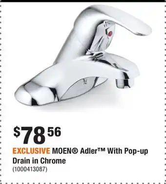 Home Depot EXCLUSIVE MOEN Adler With Pop-up Drain in Chrome offer