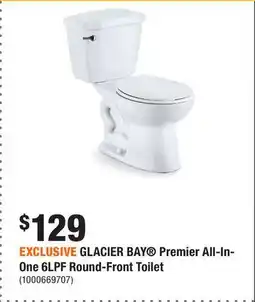 Home Depot EXCLUSIVE GLACIER BAY Premier All-In-One 6LPF Round-Front Toilet offer