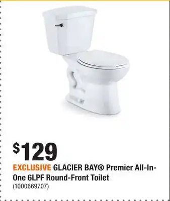 Home Depot EXCLUSIVE GLACIER BAY Premier All-In-One 6LPF Round-Front Toilet offer