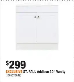 Home Depot EXCLUSIVE ST. PAUL Addison 30'' Vanity offer