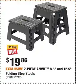 Home Depot EXCLUSIVE 2-PIECE ANVIL 8.5 and 12.5 Folding Step Stools offer