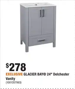 Home Depot EXCLUSIVE GLACIER BAY 24 Delchester Vanity offer