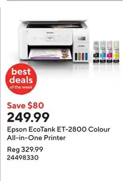 Staples Epson EcoTank ET-2800 Colour All-in-One Printer offer