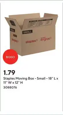 Staples Staples Moving Box - Small - 18 L x 11 W x 12 H offer
