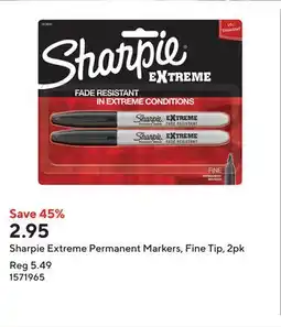 Staples Sharpie Extreme Permanent Markers, Fine Tip, 2pk offer