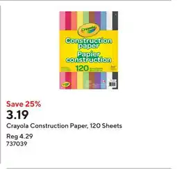 Staples Crayola Construction Paper, 120 Sheets offer