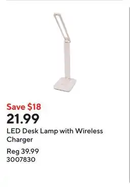 Staples LED Desk Lamp with Wireless Charger offer