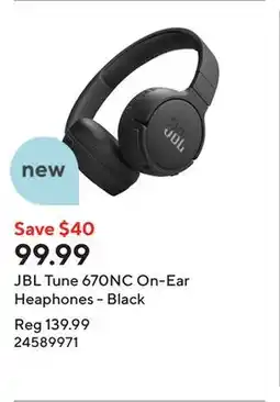 Staples JBL Tune 670NC On-Ear Heaphones - Black offer