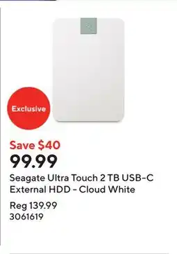 Staples Seagate Ultra Touch 2 TB USB-C External HDD - Cloud White offer