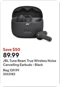 Staples JBL Tune Beam True Wireless Noise Cancelling Earbuds - Black offer