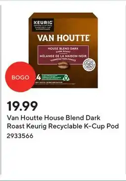 Staples Van Houtte House Blend Dark Roast Keurig Recyclable K-Cup Pod offer