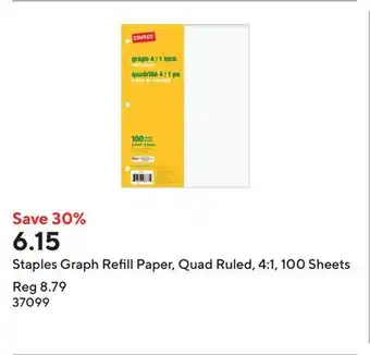 Staples Staples Graph Refill Paper, Quad Ruled, 4:1, 100 Sheets offer