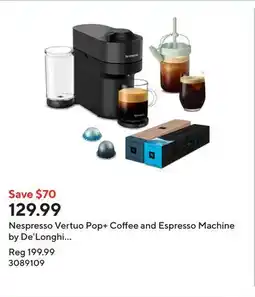 Staples Nespresso Vertuo Pop+ Coffee and Espresso Machine by De'Longhi Value Pack Bundle - Liquorice Black offer