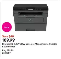 Staples Brother HL-L2390DW Wireless Monochrome Reliable Laser Printer offer