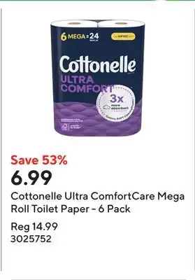 Staples Cottonelle Ultra ComfortCare Mega Roll Toilet Paper - 6 Pack offer