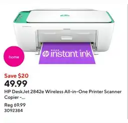 Staples HP DeskJet 2842e Wireless All-in-One Printer Scanner Copier - Aurora Green offer