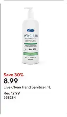 Staples Live Clean Hand Sanitizer, 1L offer