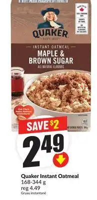FreshCo Quaker Instant Oatmeal offer