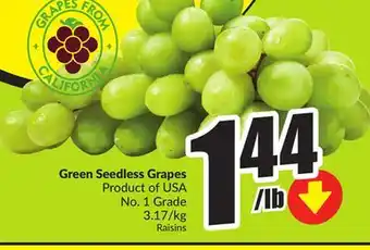 FreshCo Green Seedless Grapes offer