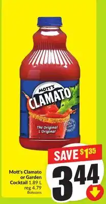 FreshCo Mott's Clamato Or Garden Cocktail 1.89 L offer