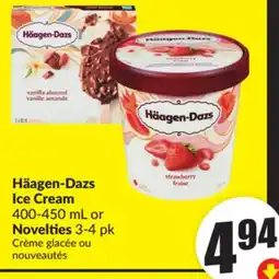 FreshCo Haagen-Dazs ice cream 400-450 mL Novelties 3-4 pk offer