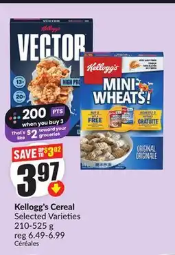 FreshCo Kellogg's Cereal Selected Varieties 210-525g offer