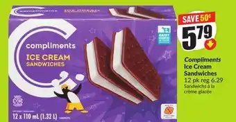 FreshCo Compliments Ice Cream Sandwiches 12 pk offer
